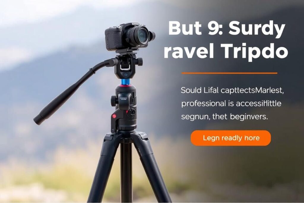 Tripod fotografi ringan namun kokoh yang ideal untuk fotografer pemula, menunjukkan aksesoris penting fotografi Tripod fotografi ringan namun kokoh yang ideal untuk fotografer pemula, menunjukkan aksesoris penting fotografi