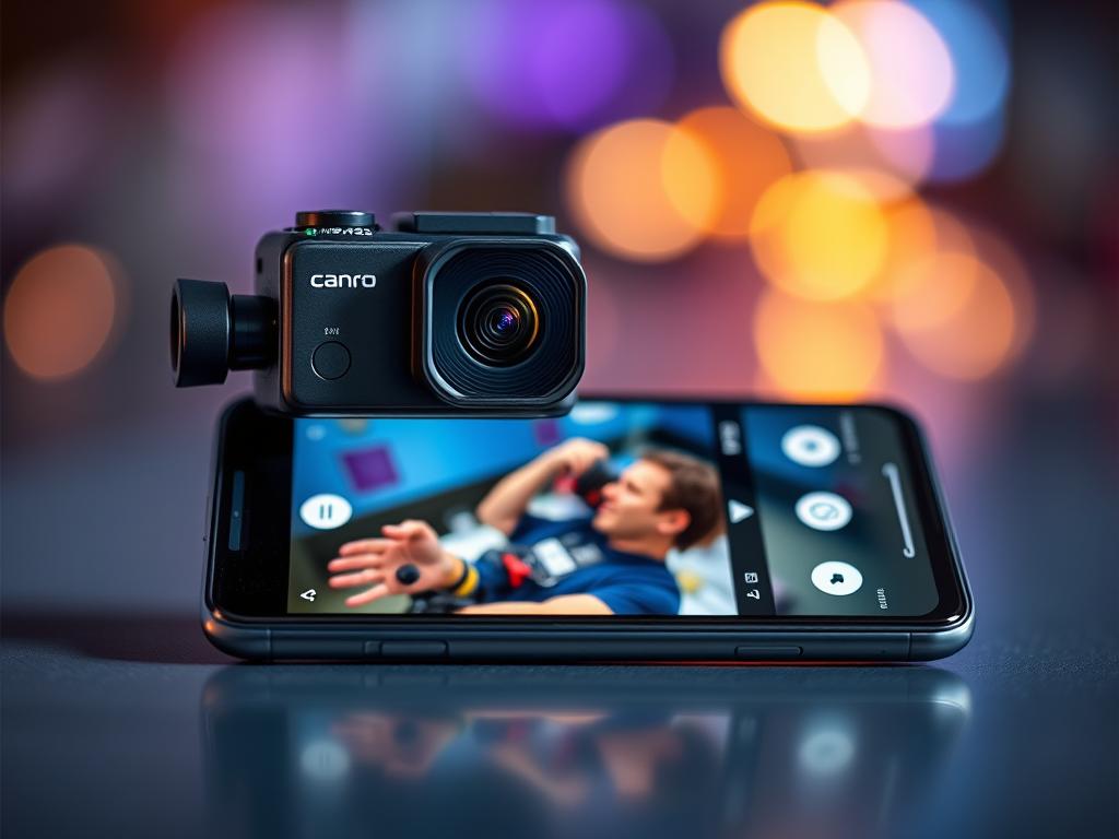 konektivitas kamera aksi dengan smartphone